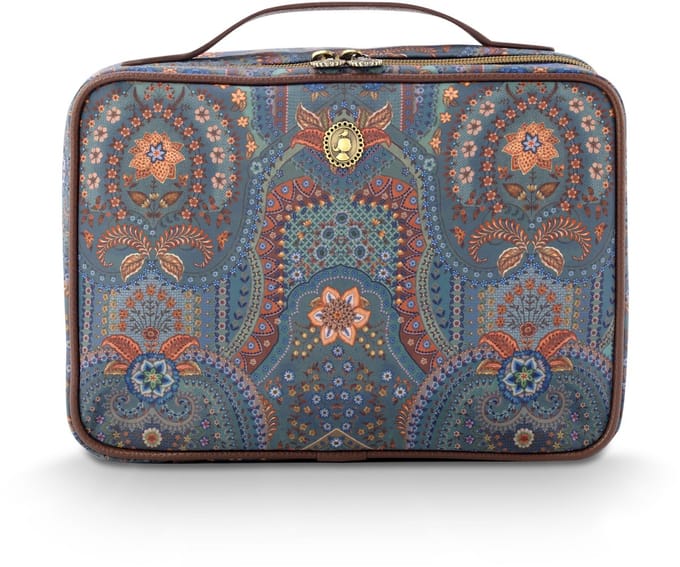 Pip Studio - Casey Beautycase Dames - Toilettas - Jabali - Blauw - 27x10x19cm