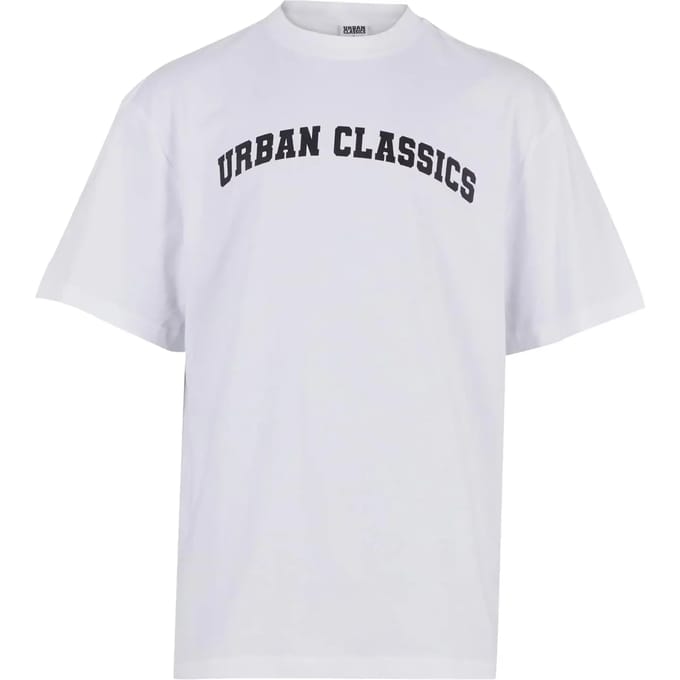 Urban Classics - UC College Logo Tall Heren Tshirt - L - Wit
