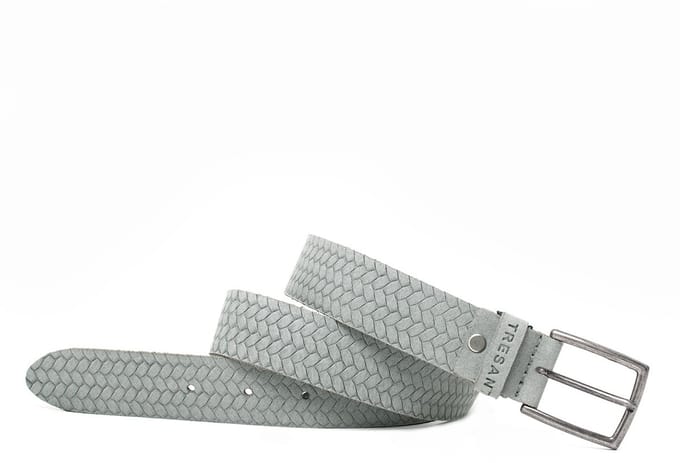 TRESANTI | EMILANO | Nubuck riem met patroon | Concrete Grijs | Size 85
