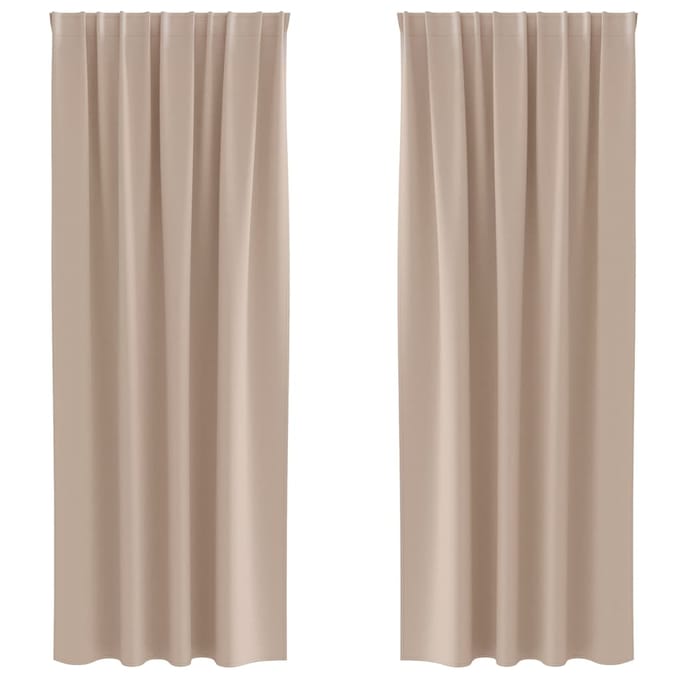 vidaXL - Blackout - Gordijnen - met - Ringen - 2 - st - Taupe - 245 - x - 140 - cm - Polyester