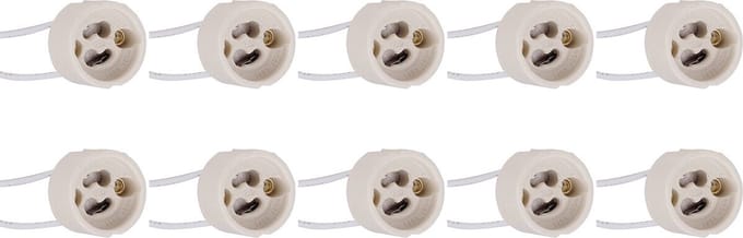 GU10 Fitting/Houder 10 Pack - Keramisch - 15cm Draad - BSE