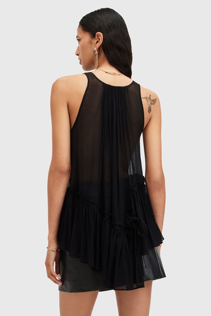 AllSaints Rach Top Black Größe: 2 | Tanktops Outlet | Damen | Schwarz