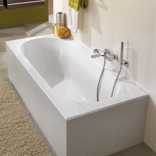 Villeroy & Boch Oberon bad - 170x75cm - quaryl rechthoekig met poten wit