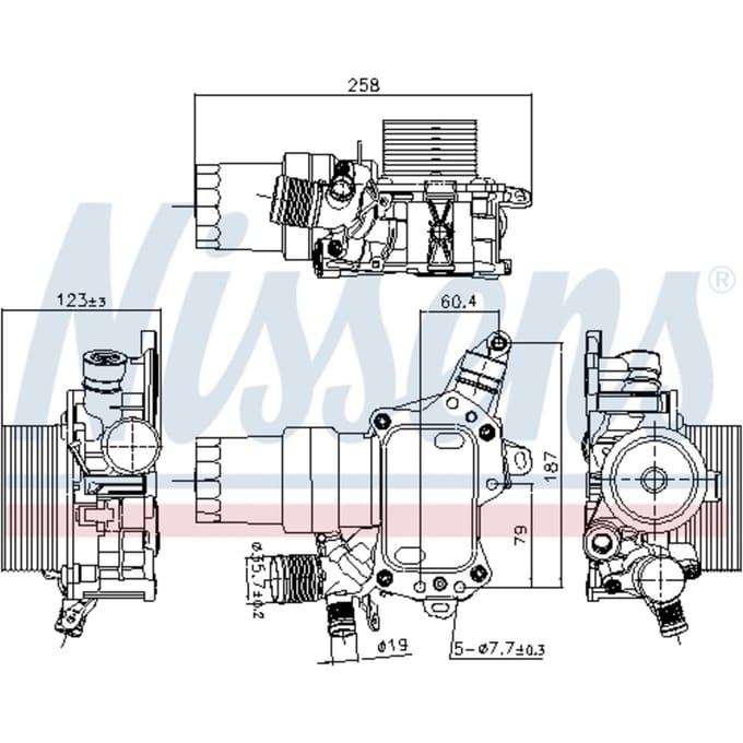 Olie radiator, motorolie NISSENS 91194