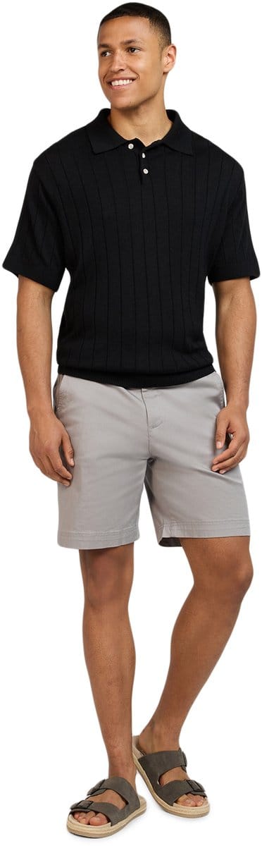 WOTEGA Heren Chinoshort Luno – Regular Fit – Katoen Stretch – Grijs – Koordsluiting
