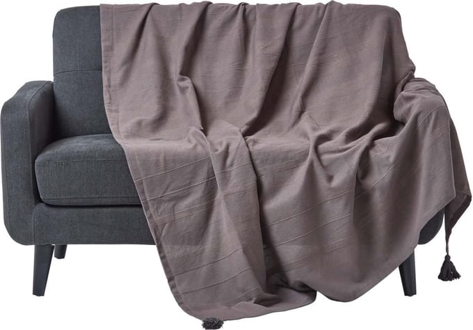 Homescapes Rajput sprei, 100% katoen, grijs, 150 x 200 cm
