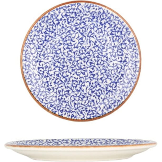 By Bone Dessertbord - Edera Cobalt - Porselein - 23 cm - set van 6