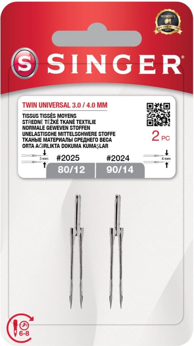Singer Twin 2024 80 / 90 3/4mm (2 stuks) Naalden