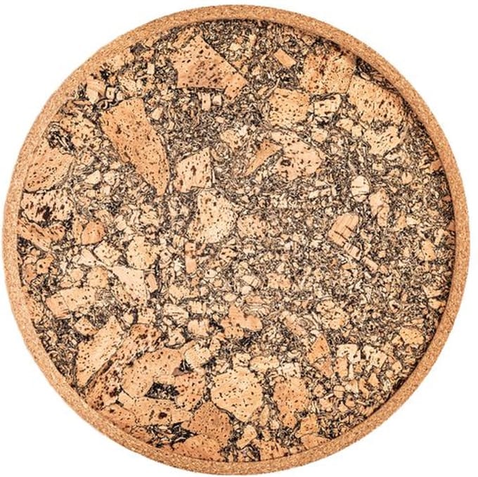 ZICZAC - Dienblad - QUERCO - 100% kurk - Vlek- en waterafstotend - Rond - 40cm - Earth