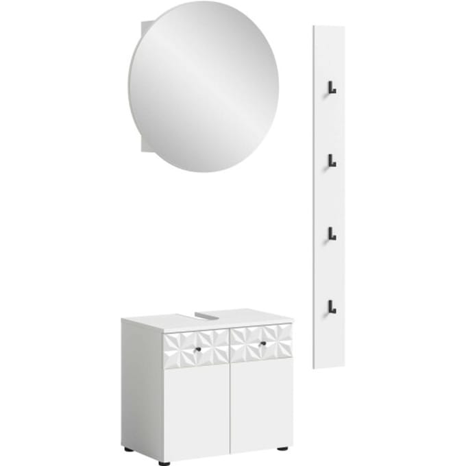 Prisma badkamercombinatie wit NB wit hoogglans MDF TZ - 37x60x187cm