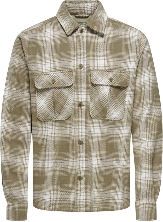 Only & Sons Overhemd Onscedric Life Check Overshirt Noos 22030843 Fallen Rock Mannen Maat - XL