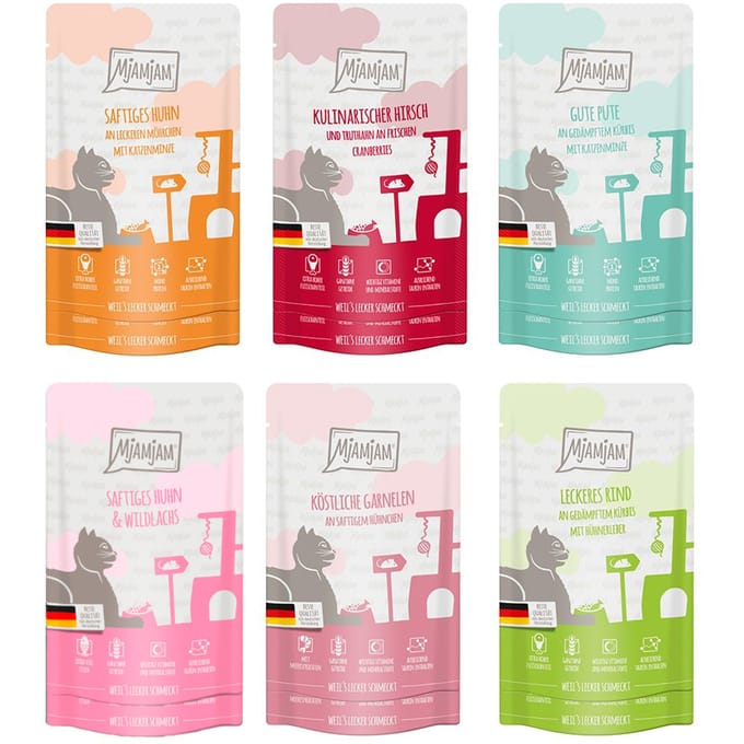 Mix (6 soorten) Mixpack MjAMjAM 12 x 125 g natvoer kat