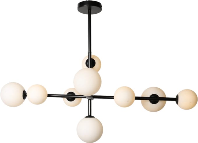 Roterende hanglamp | 9 lichtpunten | Zwart | G9