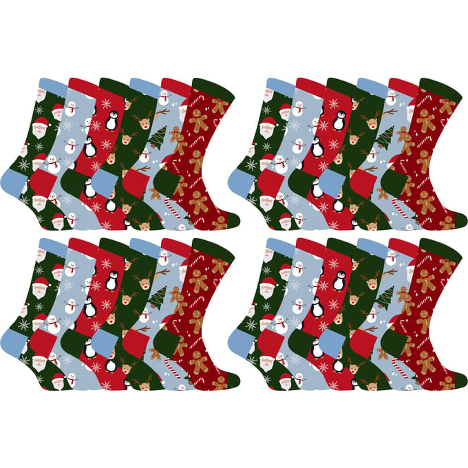 Nieuwe kerstsokken voor kinderen met leuke patronen - 24 Pack