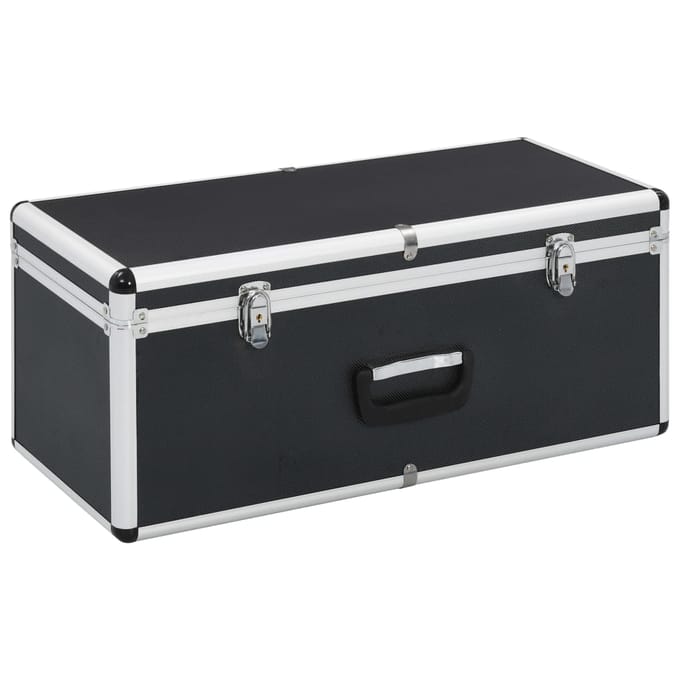 Ensemble de boîtes de rangement 2 pièces Aluminium Noir