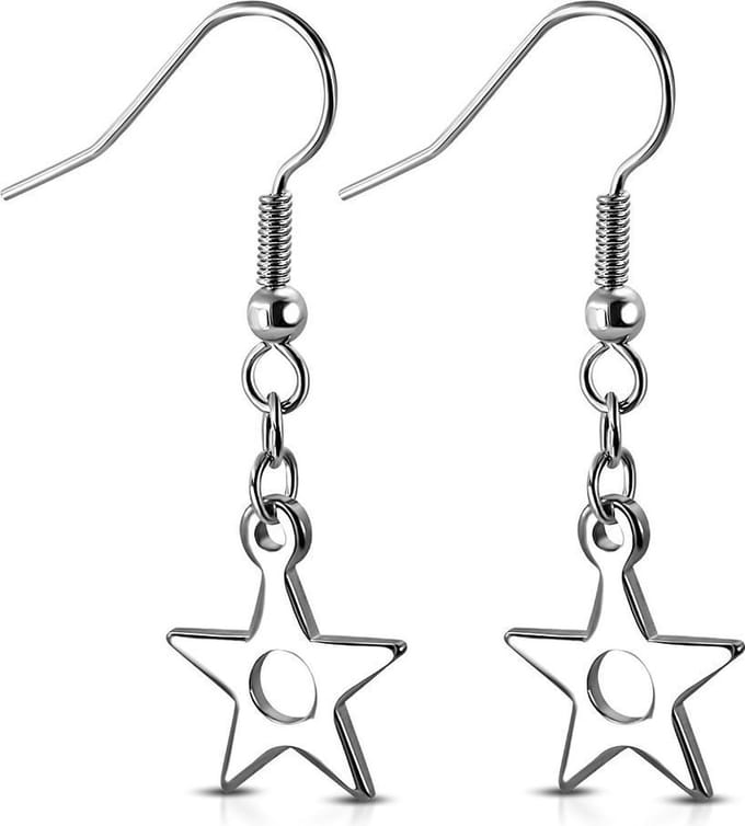 Amanto Oorbellen Damas - 316L Staal - Ster - 38x13mm