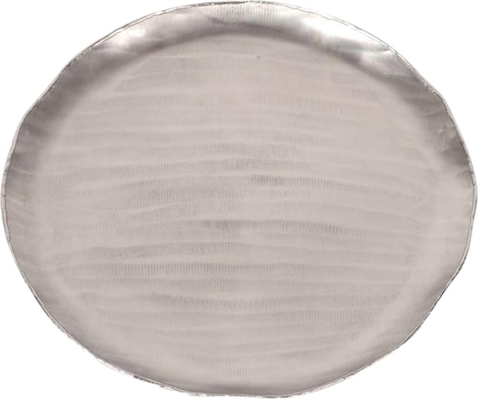 Rasteli - Decoratieve schaal - aluminium - zilver - D37 x H2 cm
