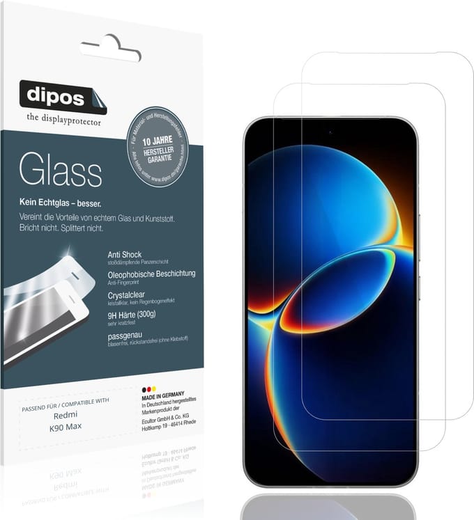 dipos – 2x Pantserfolie geschikt voor Redmi K90 Max | 9H Screenprotector