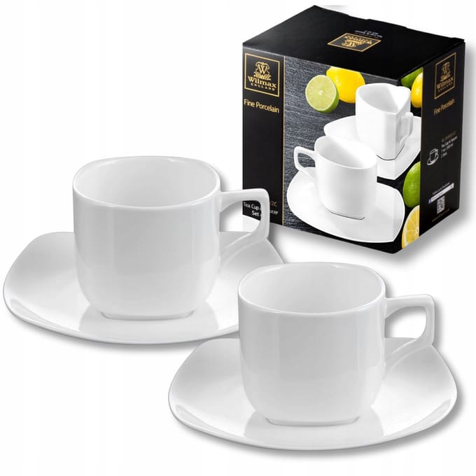 Wilmax Theekop en schotel 200 ml Wit Porselein WL-993003/1C