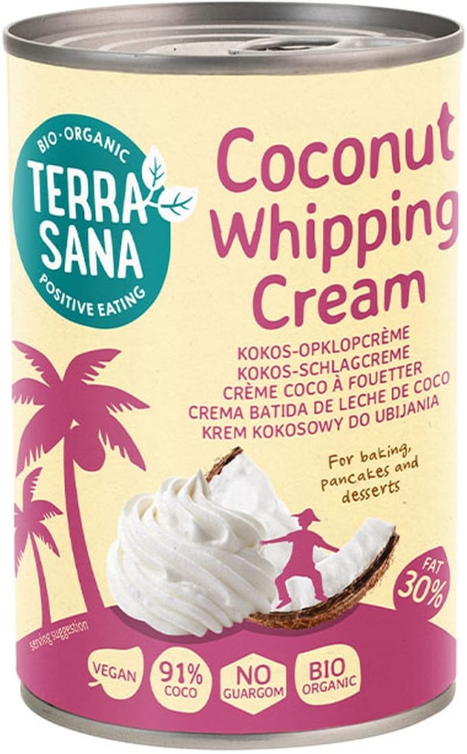 TerraSana Kokosmelk slagroom 30% vet bio 400 Milliliter