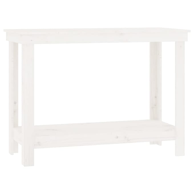 vidaXL - Werkbank - 110x50x80 - cm - massief - grenenhout - wit