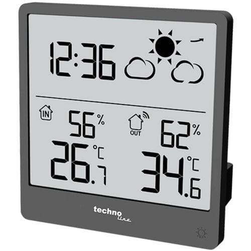 Technoline weerstation WS9138 - 90x93x45 mm - zwart - met 1 buitensensor - TL-WS9138
