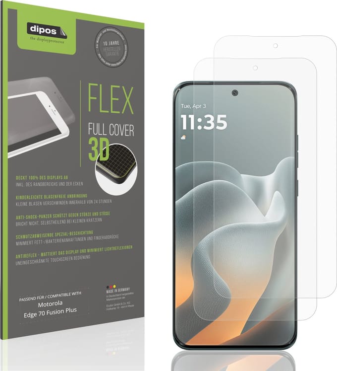 dipos FLEX – 2x Matte Screenprotector geschikt voor Motorola Edge 70 Fusion Plus | Volledige Schermbescherming | Case-Friendly