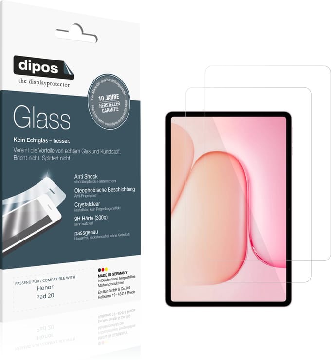 dipos – 2x Pantserfolie geschikt voor Honor Pad 20 | 9H Screenprotector