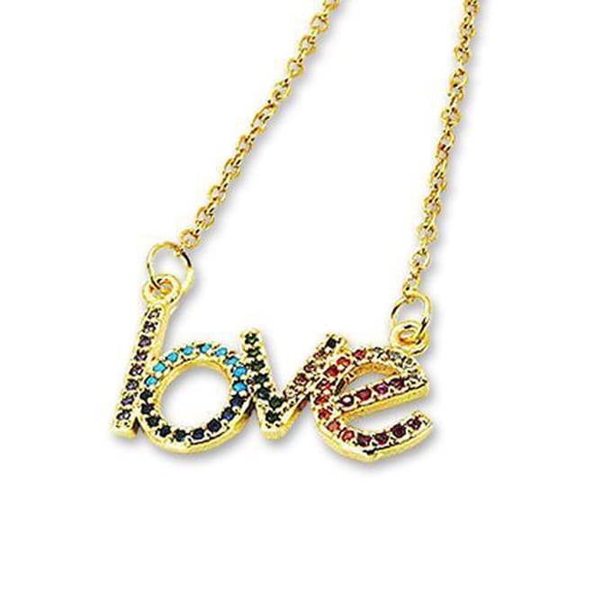 Amanto Ketting Evira G - 316L Staal - Liefde / Love - 23x14mm - 50cm