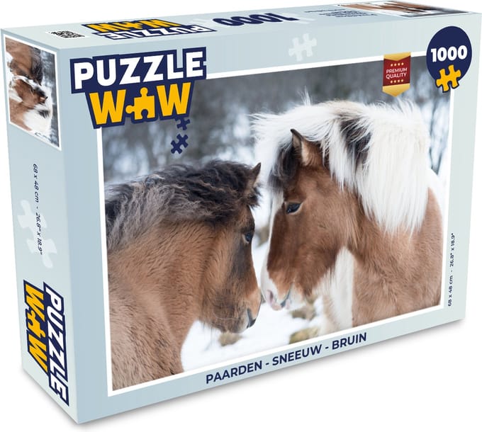 Puzzel Paarden - Sneeuw - Bruin - Legpuzzel - Puzzel 1000 stukjes volwassenen