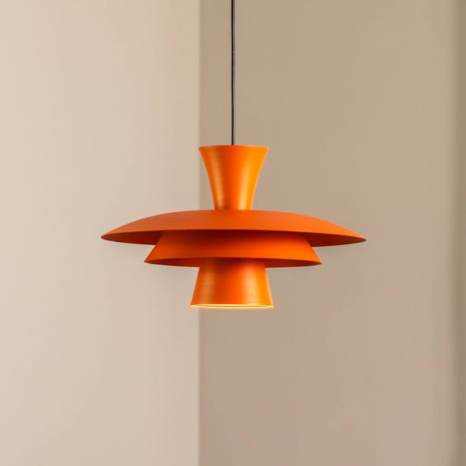 Luminex Hanglamp Plato, oranje, metaal, Ø 38 cm, E27