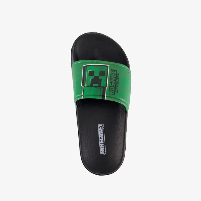 Minecraft kinder badslippers zwart groen - Maat 32