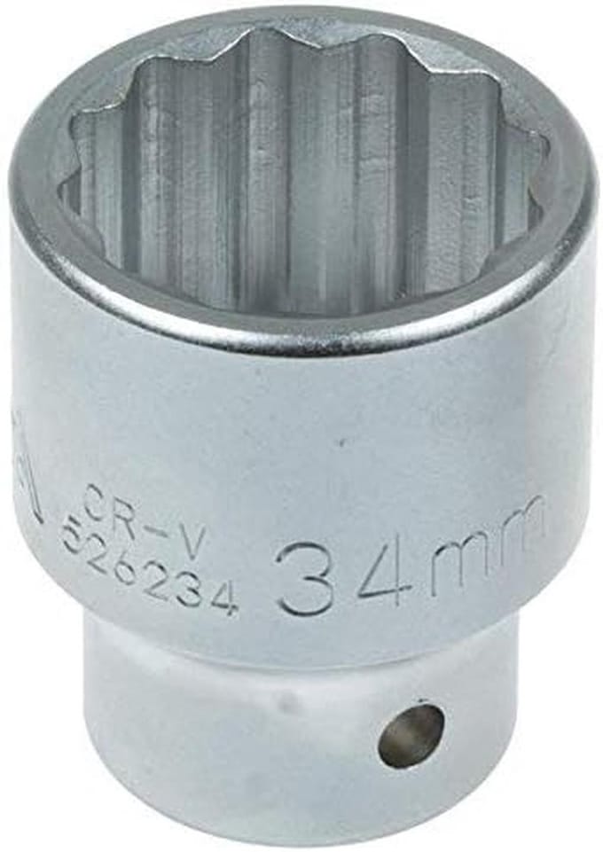 Meertand steeksleutel 3/4 inch, 12-kant 34 mm, CrV verzinkt
