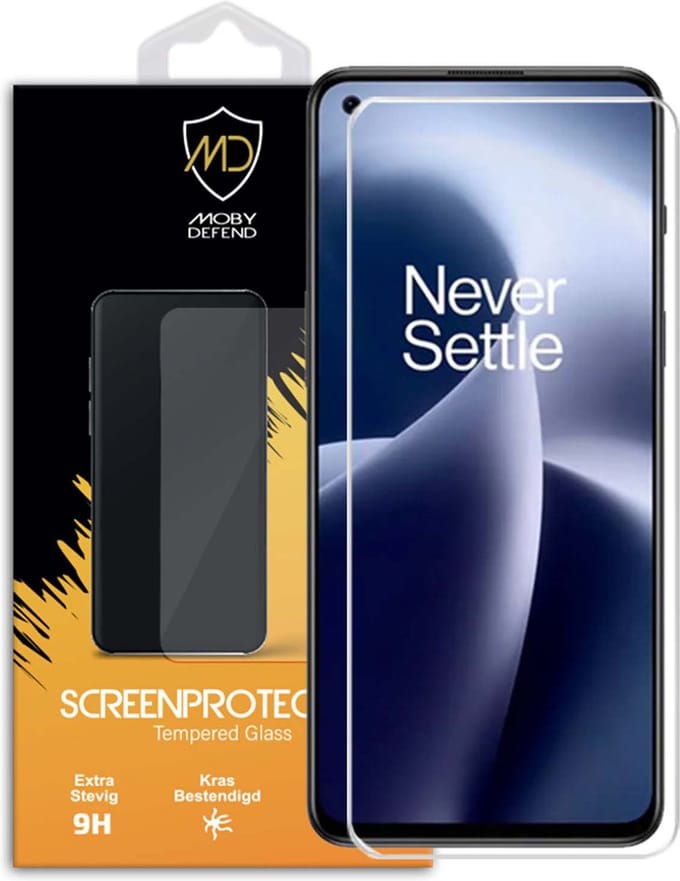 MobyDefend Screenprotector - Geschikt voor OnePlus Nord 2T - Case-Friendly Screensaver - Gehard Glas