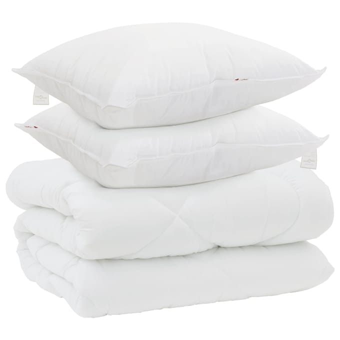 vidaXL - Winter - Duvet - met - kussen - 3 - st - Wit - Microvezel