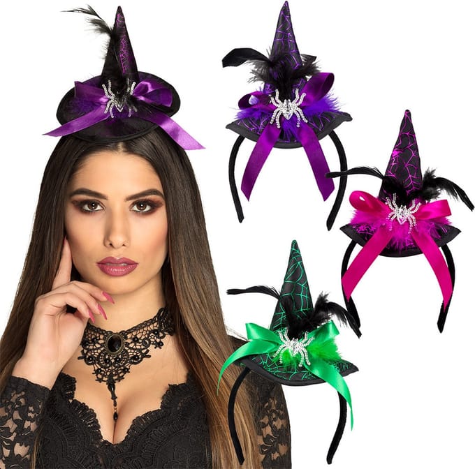 Boland - Diadeem heks Spindra - Één maat - Volwassenen - Vrouwen - Halloween accessoire - Horror