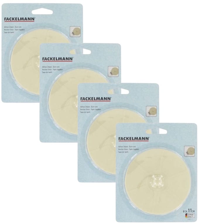 Set van 4 rubberen gootsteenstoppen 11 cm Fackelmann Tecno