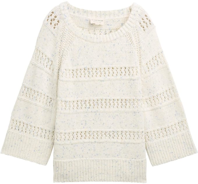 Tom Tailor - Pull - Maat M - Vrouwen - Creme - katoen