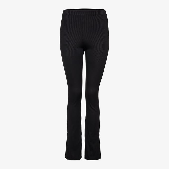 TwoDay dames flared rib broek - Zwart - Maat M
