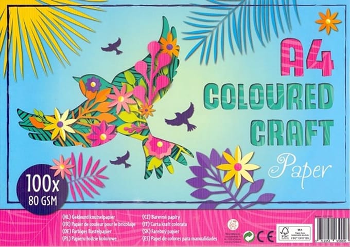 Harlekijn A4 knutselpapier bloemen - gekleurd papier voor kinderen.