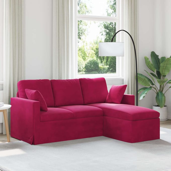 vidaXL - Bank - Wijnrood - 178 - x - 134 - x - 80 - cm - Fluweel