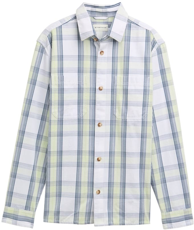 Tom Tailor - Overhemd met geruit patroon - Maat M - blue lime light check