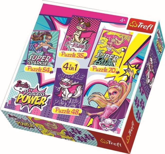 4 in 1 -  Barbie - Princess Power Puzzel