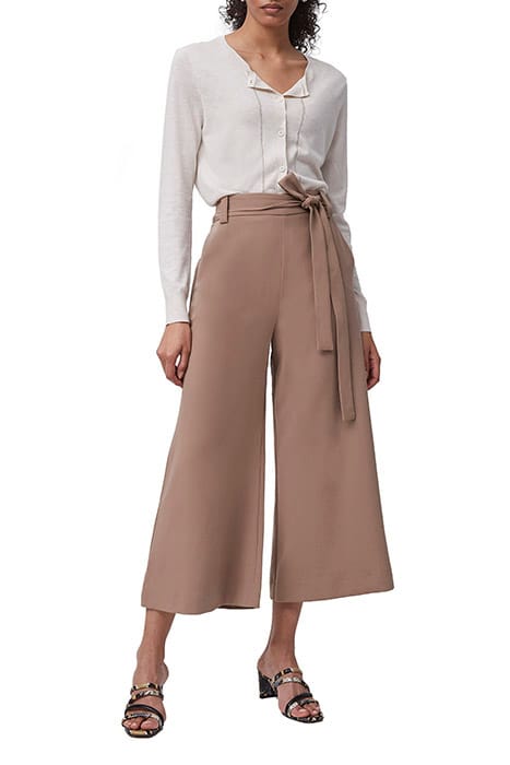 French Connection Whisper Belted Culottes Mocha Mousse Taglia: M | Pantaloni Outlet | Donna