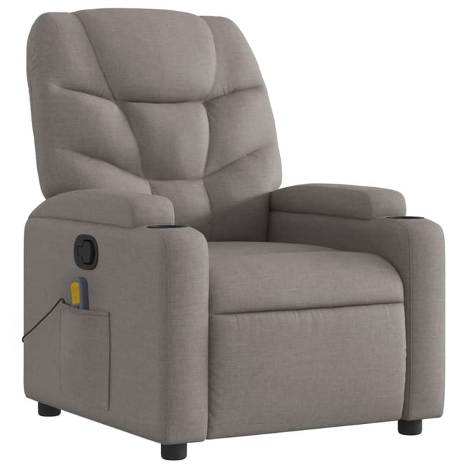 vidaXL - Massagestoel - verstelbaar - stof - taupe