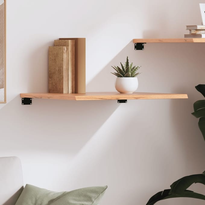 vidaXL - Wandschap - 60x50x2 - cm - behandeld - massief - eikenhout - lichtbruin