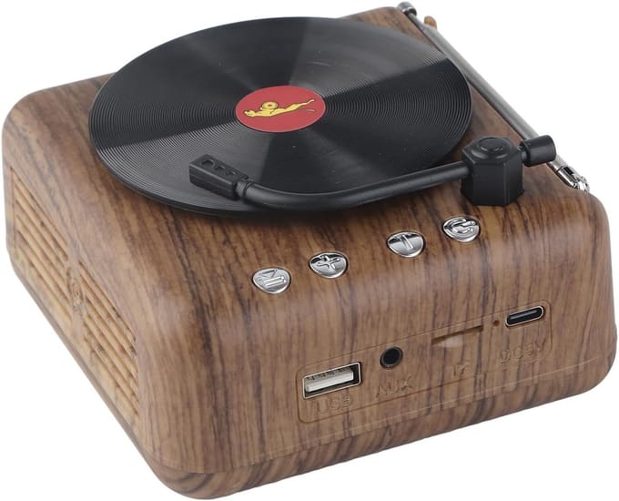 Mini Retro Turntable Speaker - Draadloze Hoge Definitie Subwoofer - Stem Box - Platenspelers en Accessoires