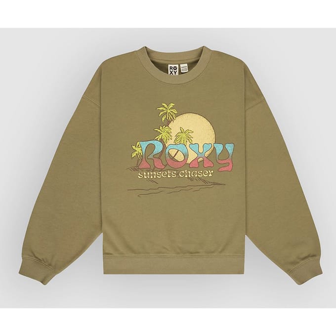 Roxy Lineup Terry Rg Sweatshirt Groen 14 Years Meisje
