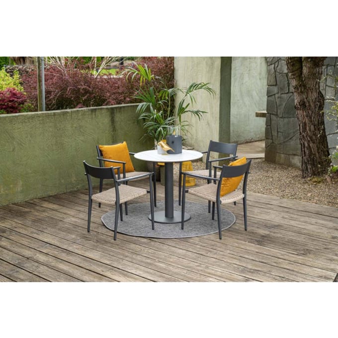 Garden Impressions Parijs dining fauteuil carbon black natural sand