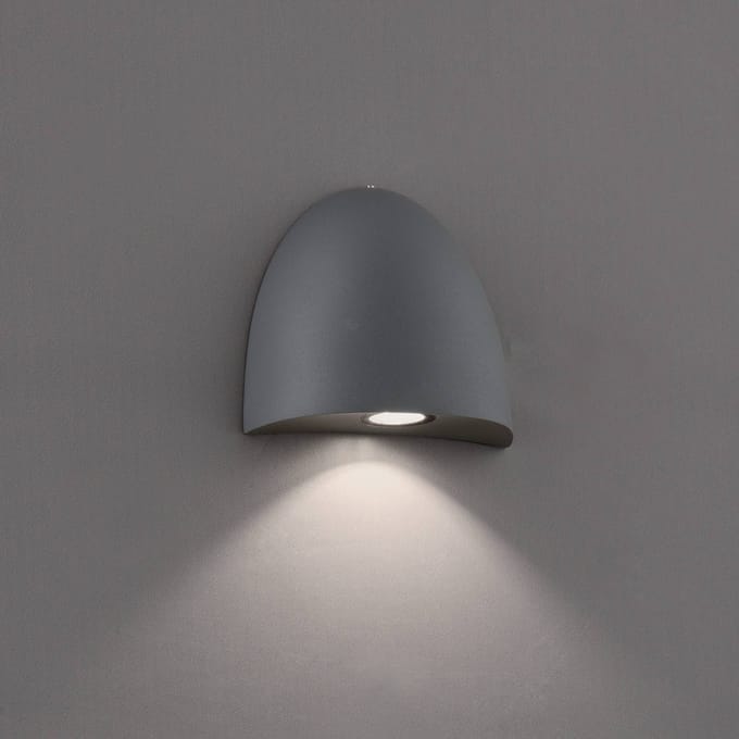 Viokef LED buitenwandlamp Bauta, donkergrijs